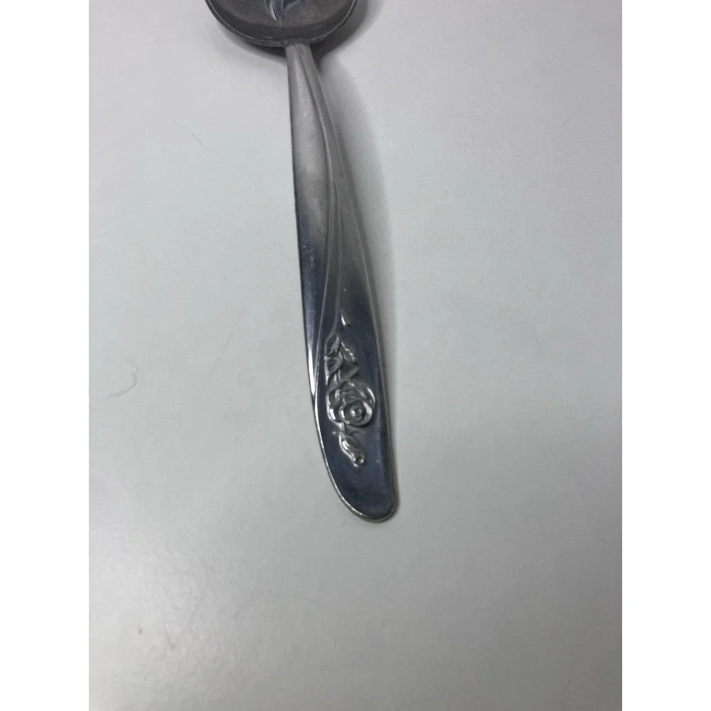 Oneida Community Flatware Pierced Serving Tablespoon Rose Shadow